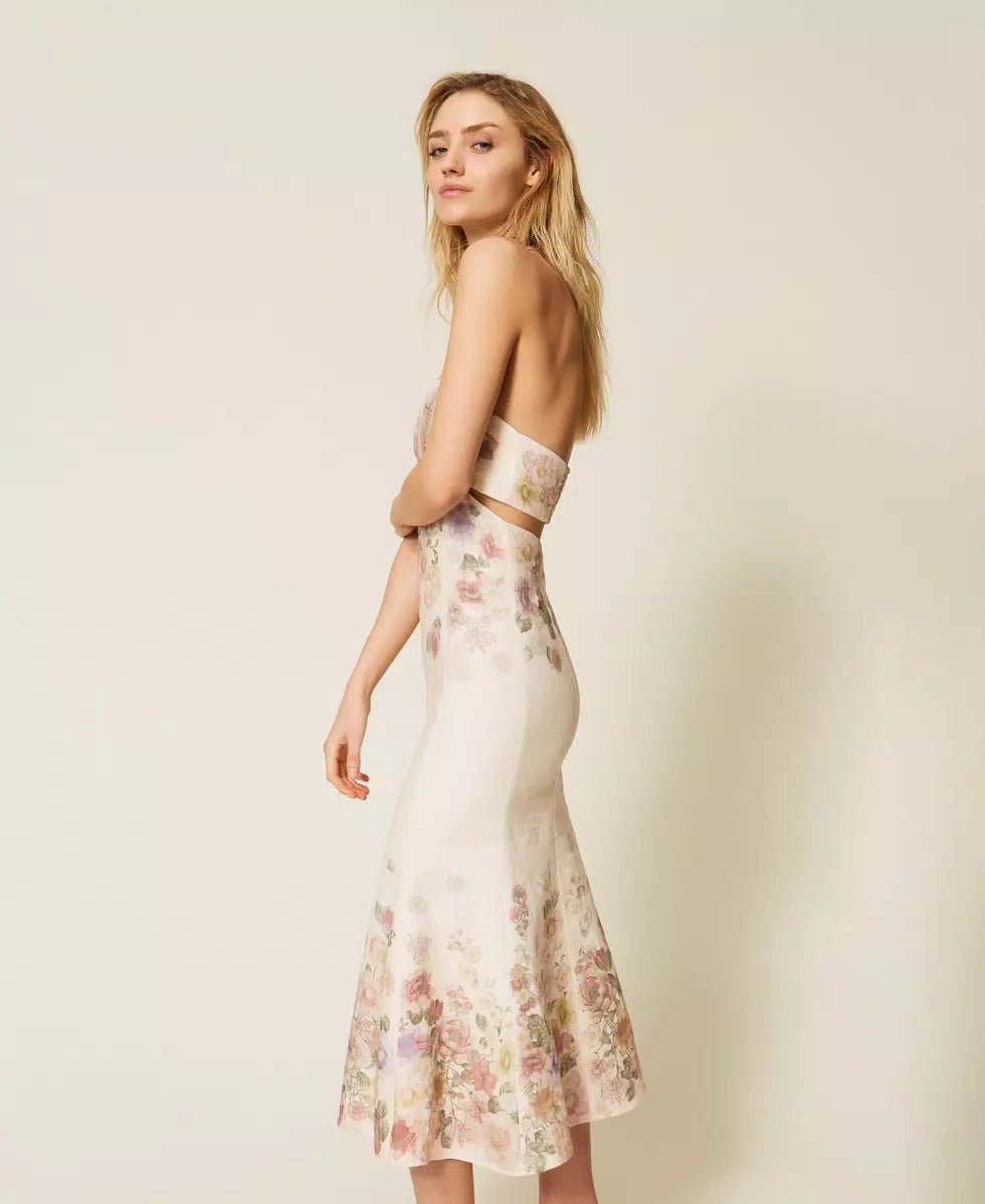 ΛΙΝΟ ΦΟΡΕΜΑ ΜΕ ΦΛΟΡΑΛ ΤΥΠΩΜΑ TWINSET