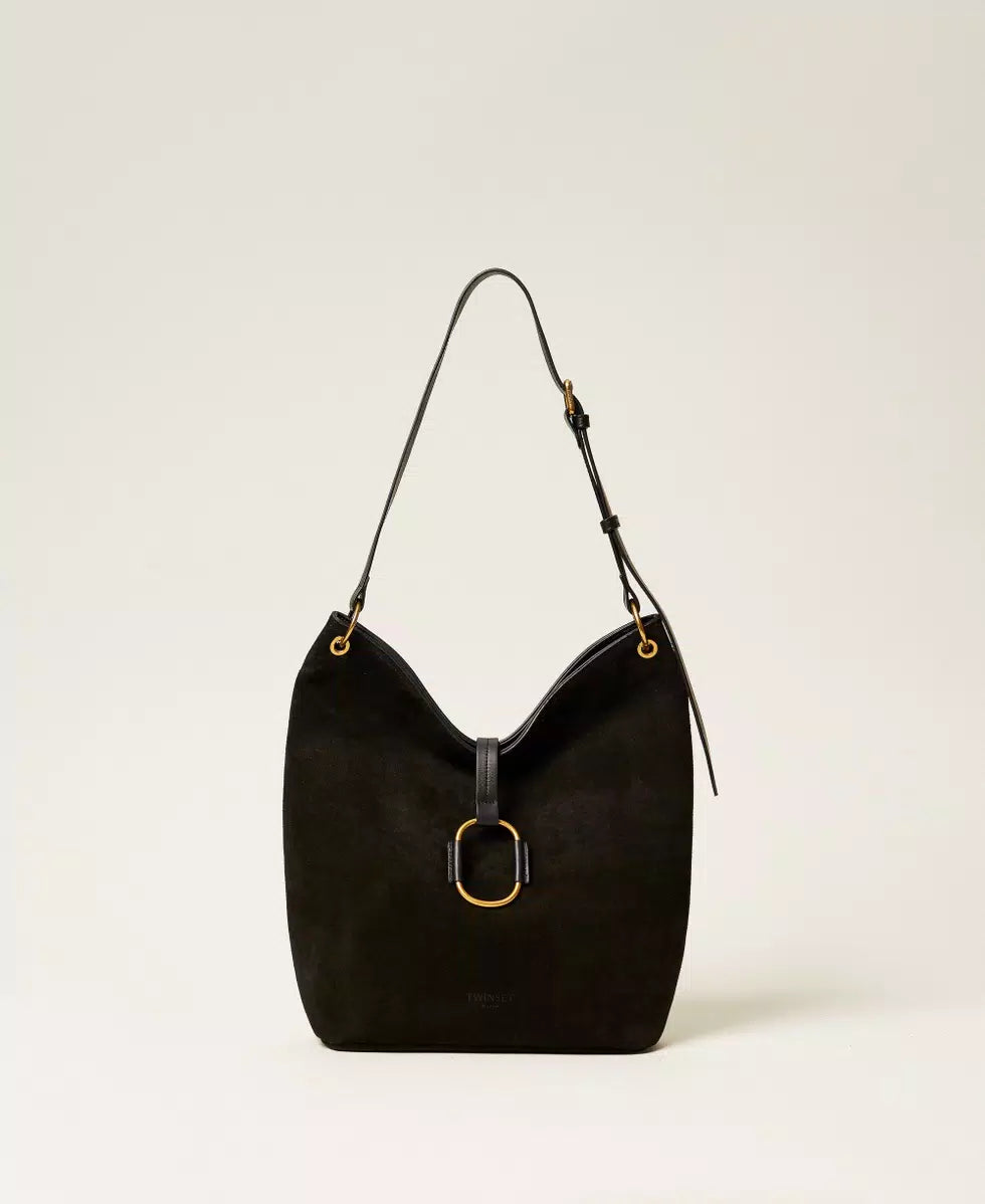 ΜΕΓΑΛΗ ΣΟΥΕΤ ΤΣΑΝΤΑ HOBO (BLACK) TWINSET