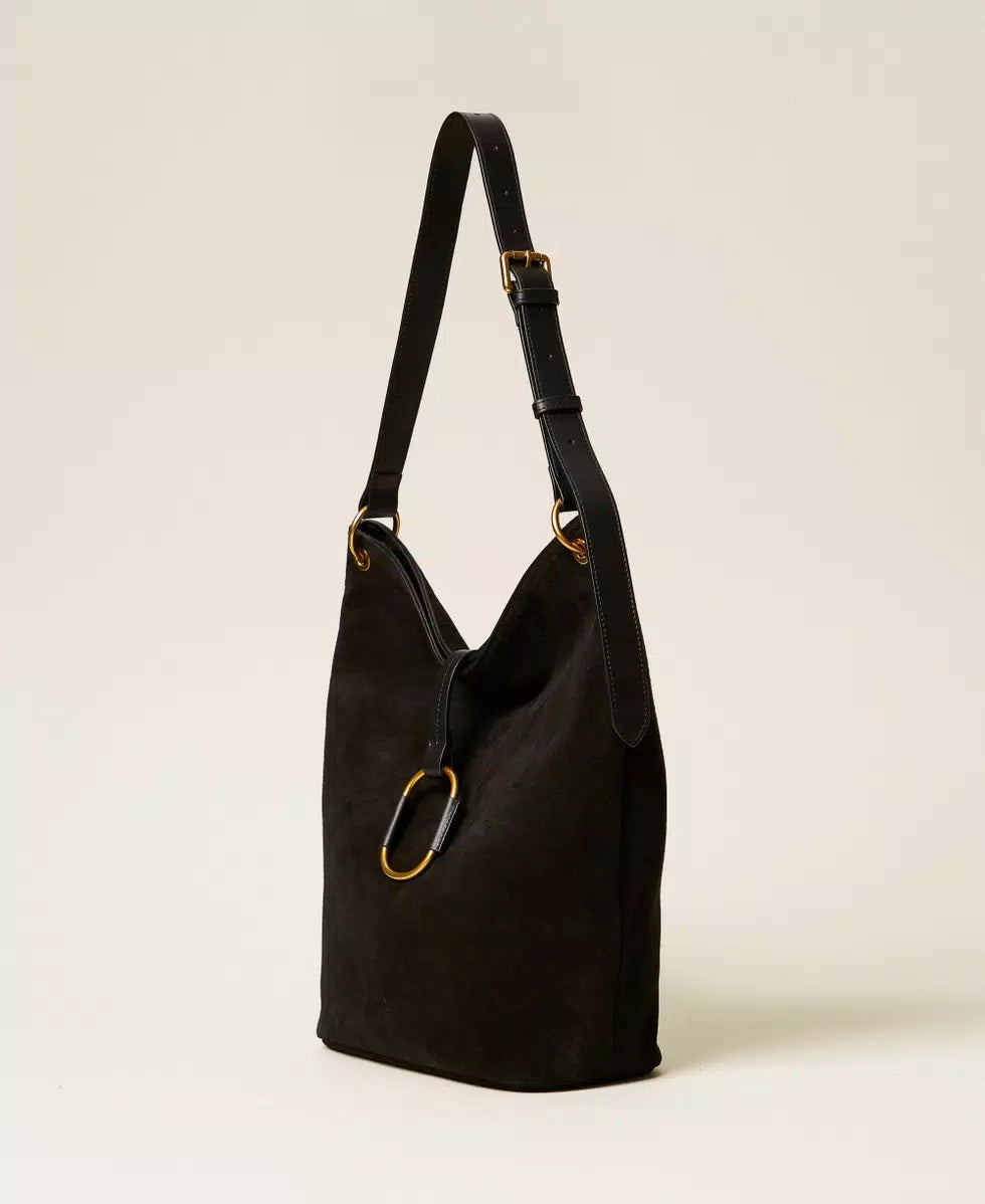 ΜΕΓΑΛΗ ΣΟΥΕΤ ΤΣΑΝΤΑ HOBO (BLACK) TWINSET