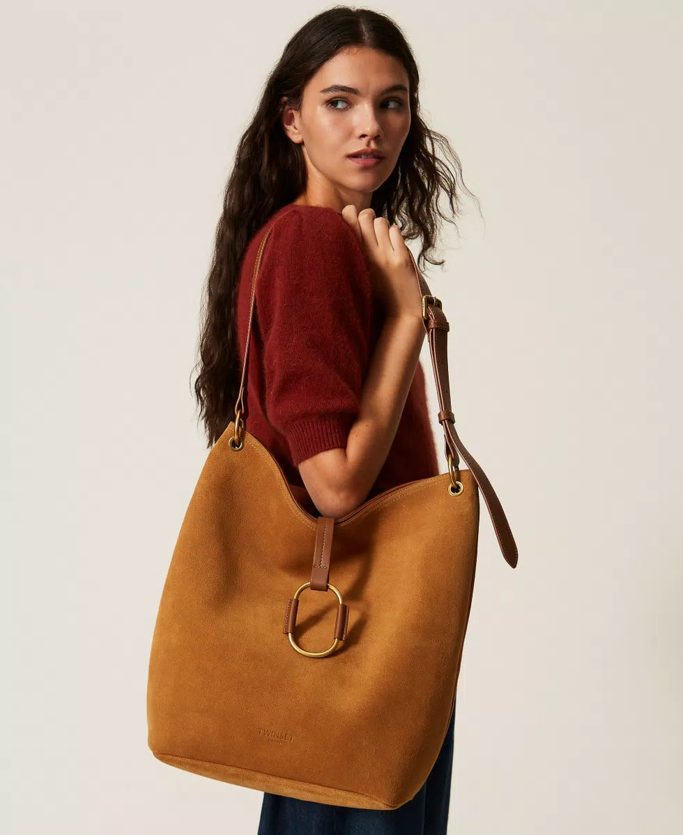 ΜΕΓΑΛΗ ΣΟΥΕΤ ΤΣΑΝΤΑ HOBO (BUBINAGA WOOD) TWINSET