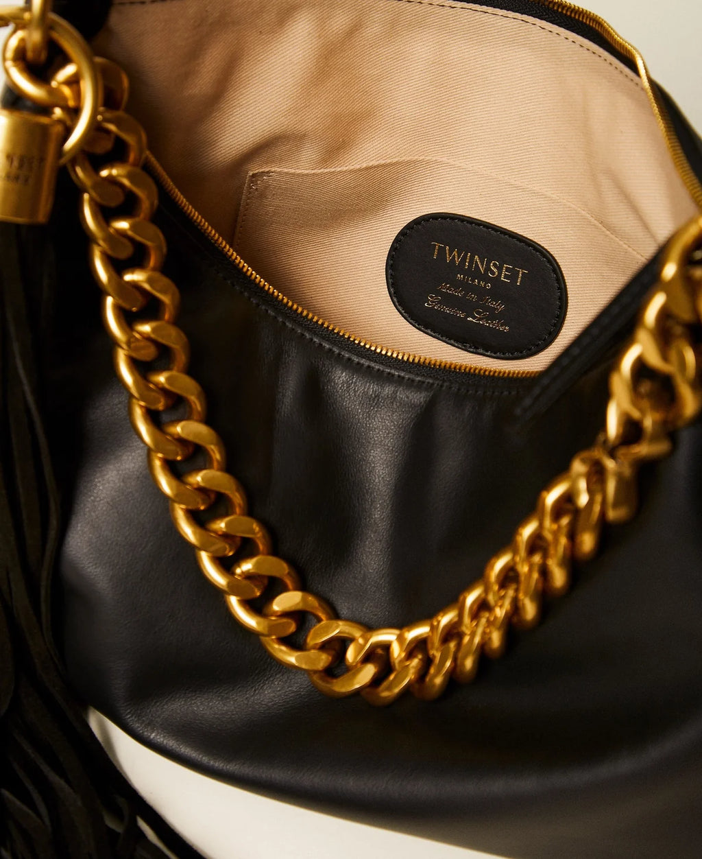 ΜΕΓΑΛΗ ΤΣΑΝΤΑ LILIANE ΜΕ ΦΟΥΝΤΑ (BLACK) TWINSET