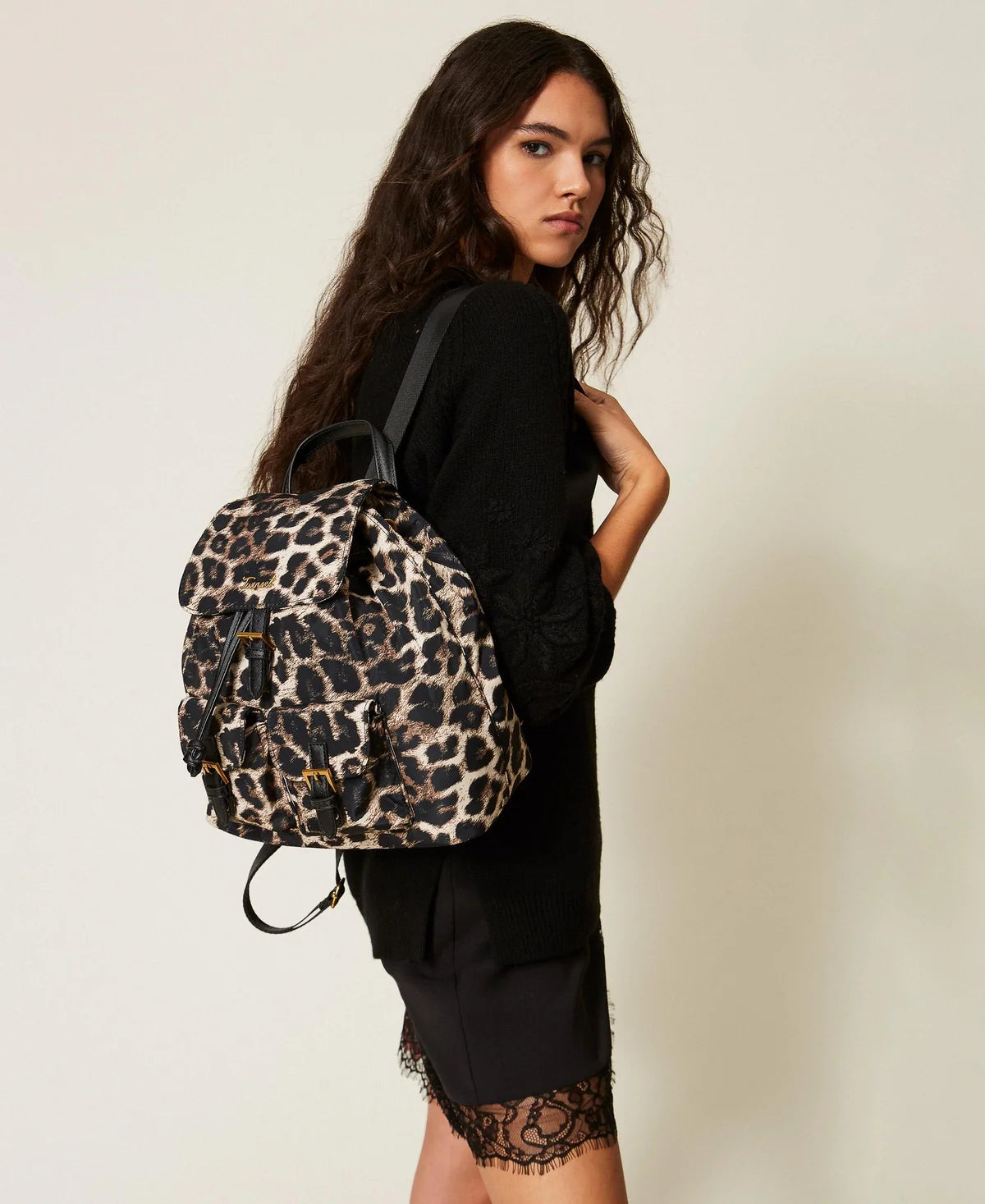 ANIMAL PRINT BACKPACK TWINSET