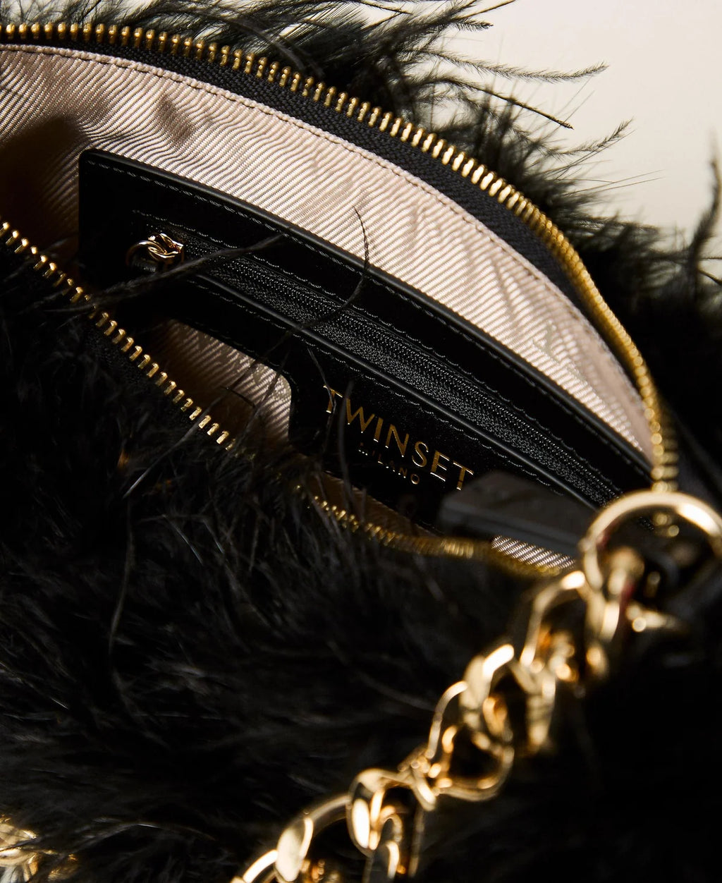 ΣΑΤΕΝ ΤΣΑΝΤΑ LILIANE ΜΕ ΦΤΕΡΑ (BLACK) TWINSET
