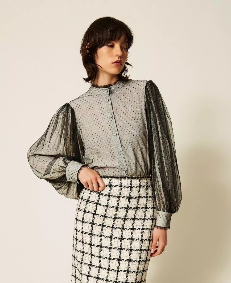 ΠΟΥΚΑΜΙΣΟ CREPE DE CHINE ΚΑΙ ΤΟΥΛΙ TWINSET