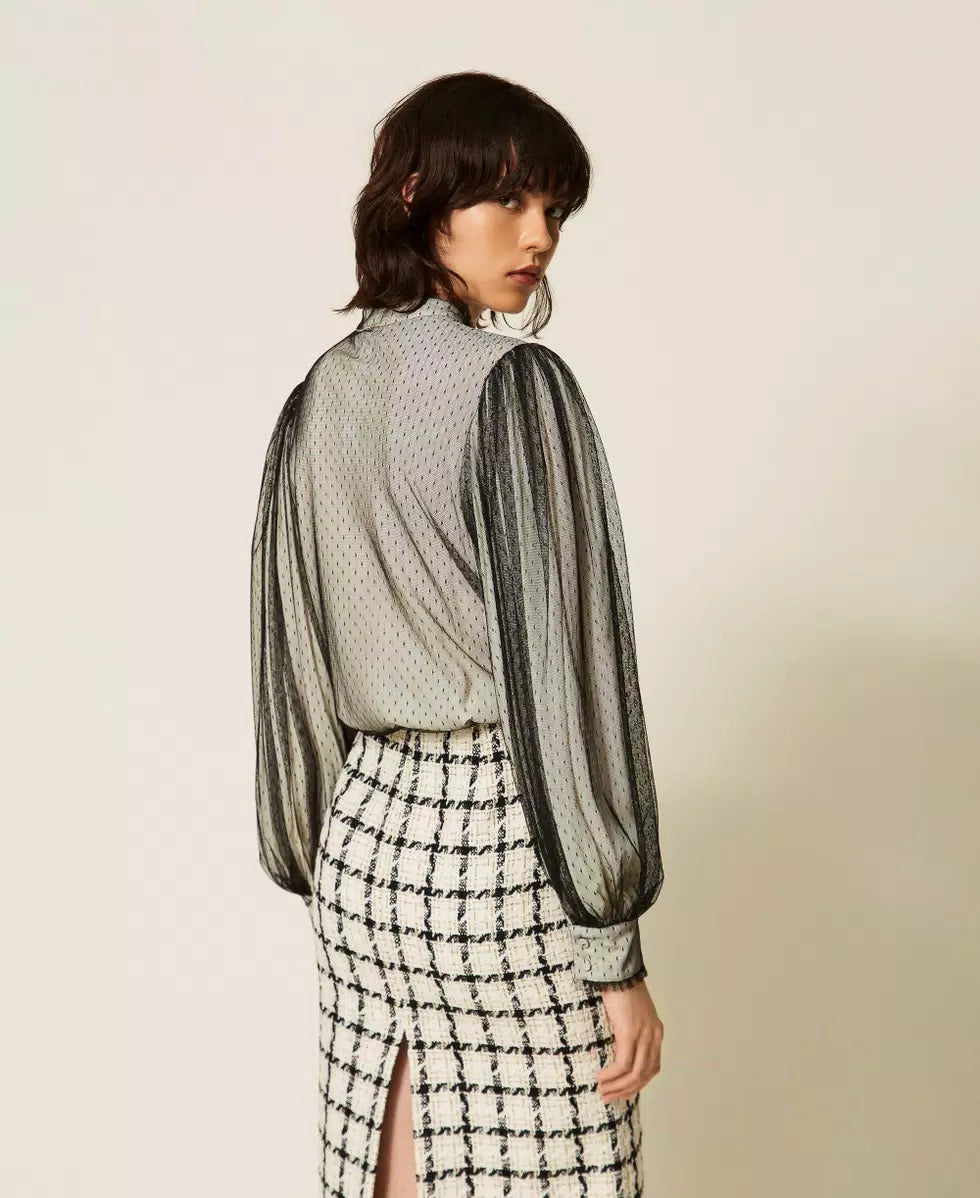 ΠΟΥΚΑΜΙΣΟ CREPE DE CHINE ΚΑΙ ΤΟΥΛΙ TWINSET