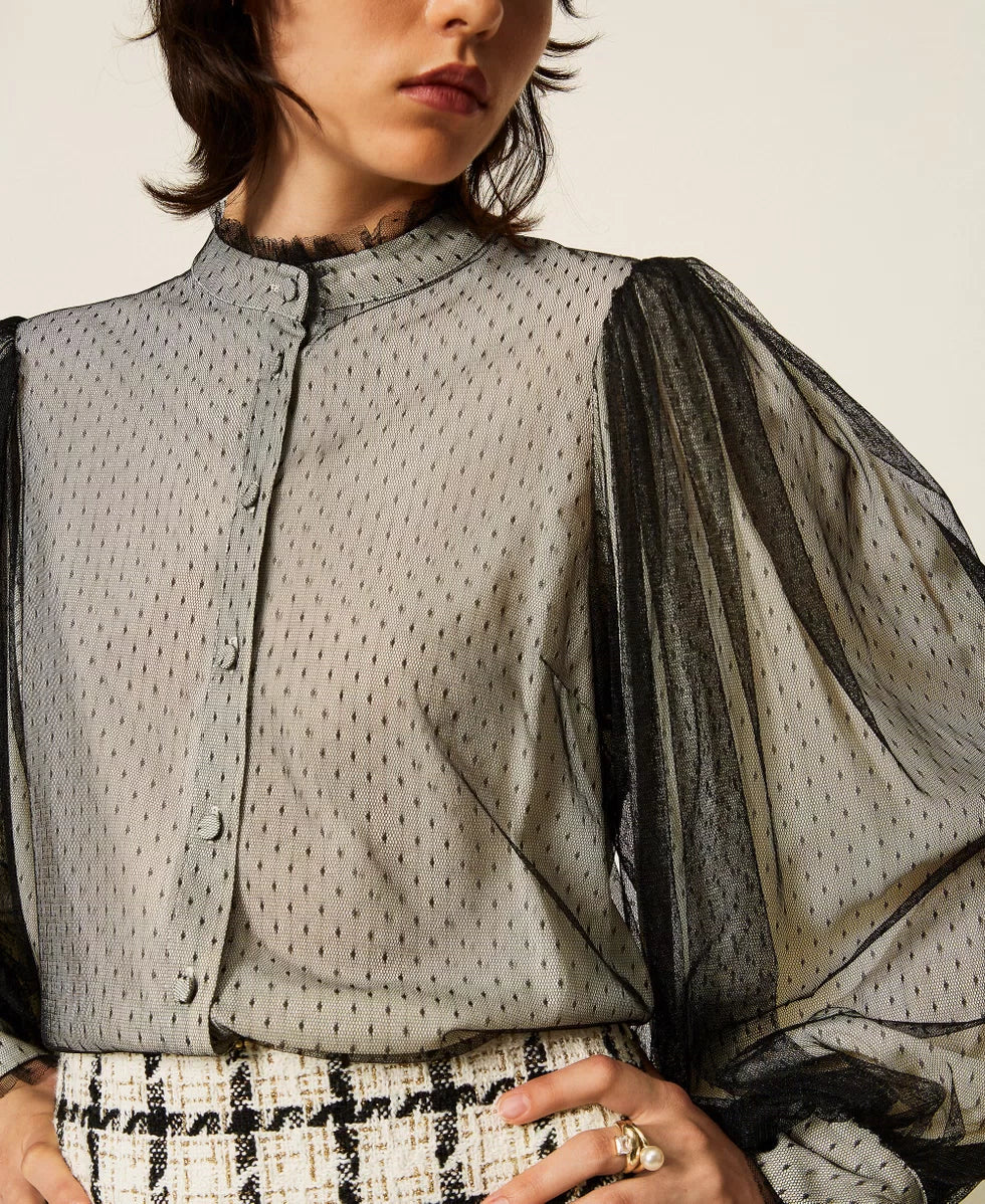 ΠΟΥΚΑΜΙΣΟ CREPE DE CHINE ΚΑΙ ΤΟΥΛΙ TWINSET
