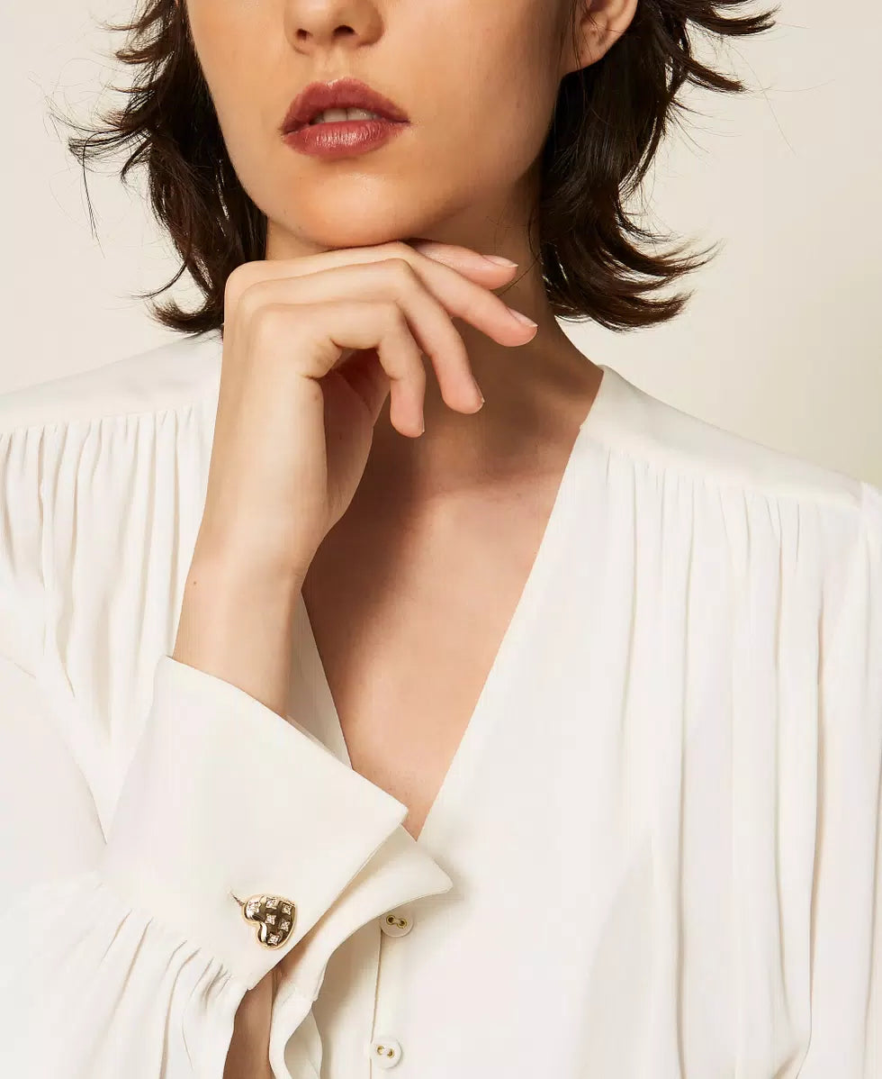 ΚΟΝΤΟ ΠΟΥΚΑΜΙΣΟ CREPE DE CHINE TWINSET