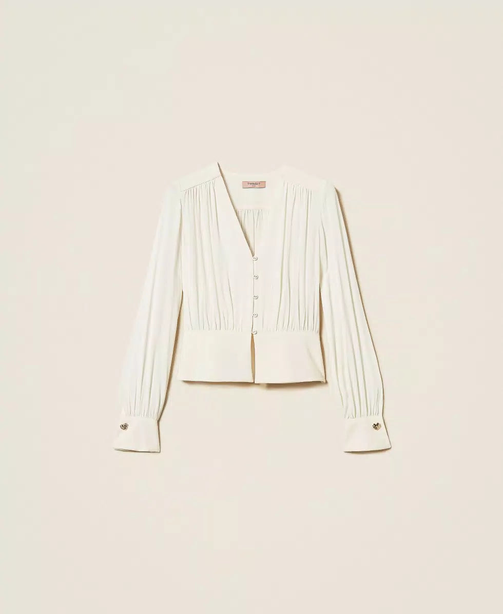 ΚΟΝΤΟ ΠΟΥΚΑΜΙΣΟ CREPE DE CHINE TWINSET