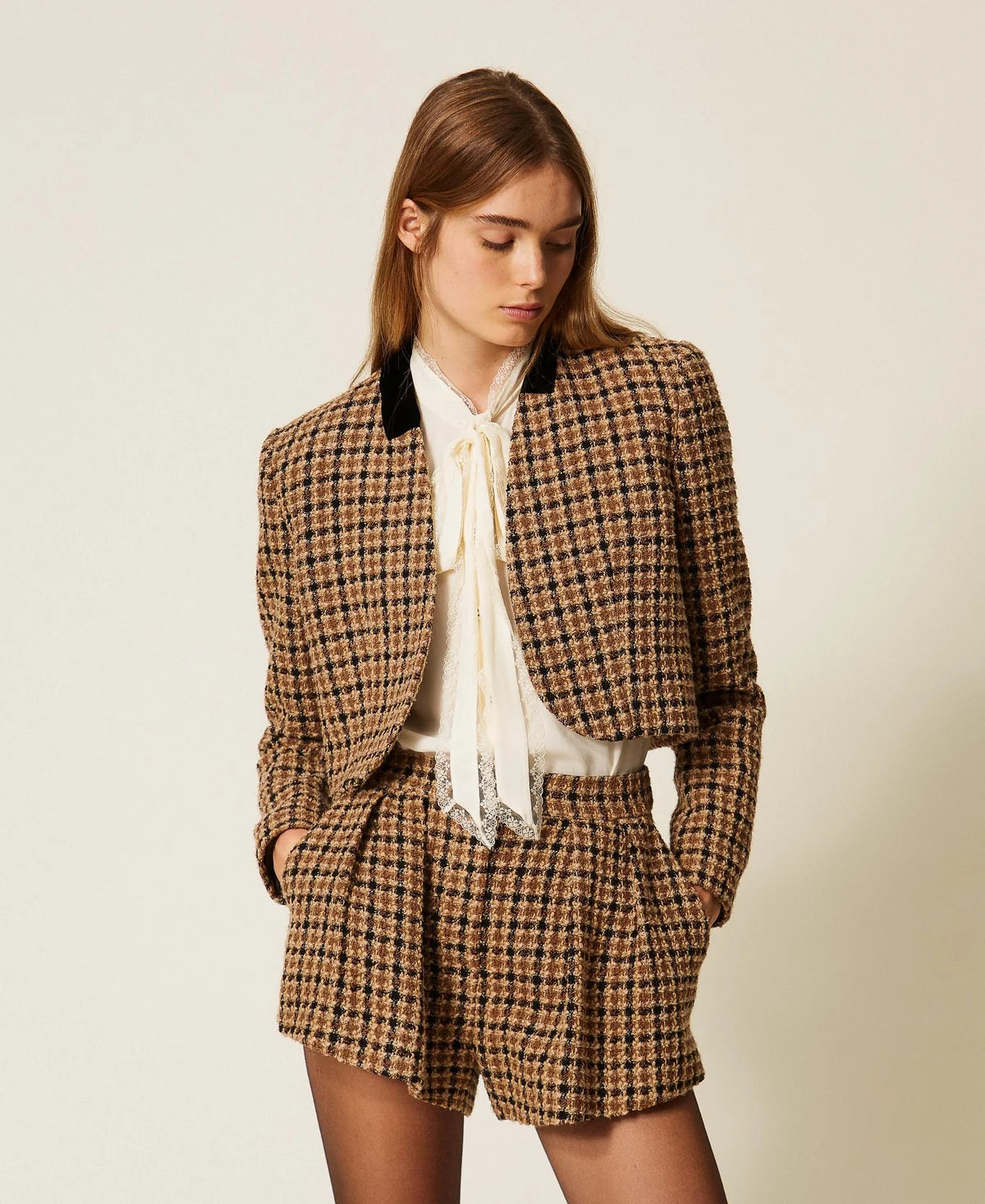 BOUCLE ΚΑΡΟ ΣΑΚΑΚΙ ΤΥΠΟΥ SPENCER TWINSET