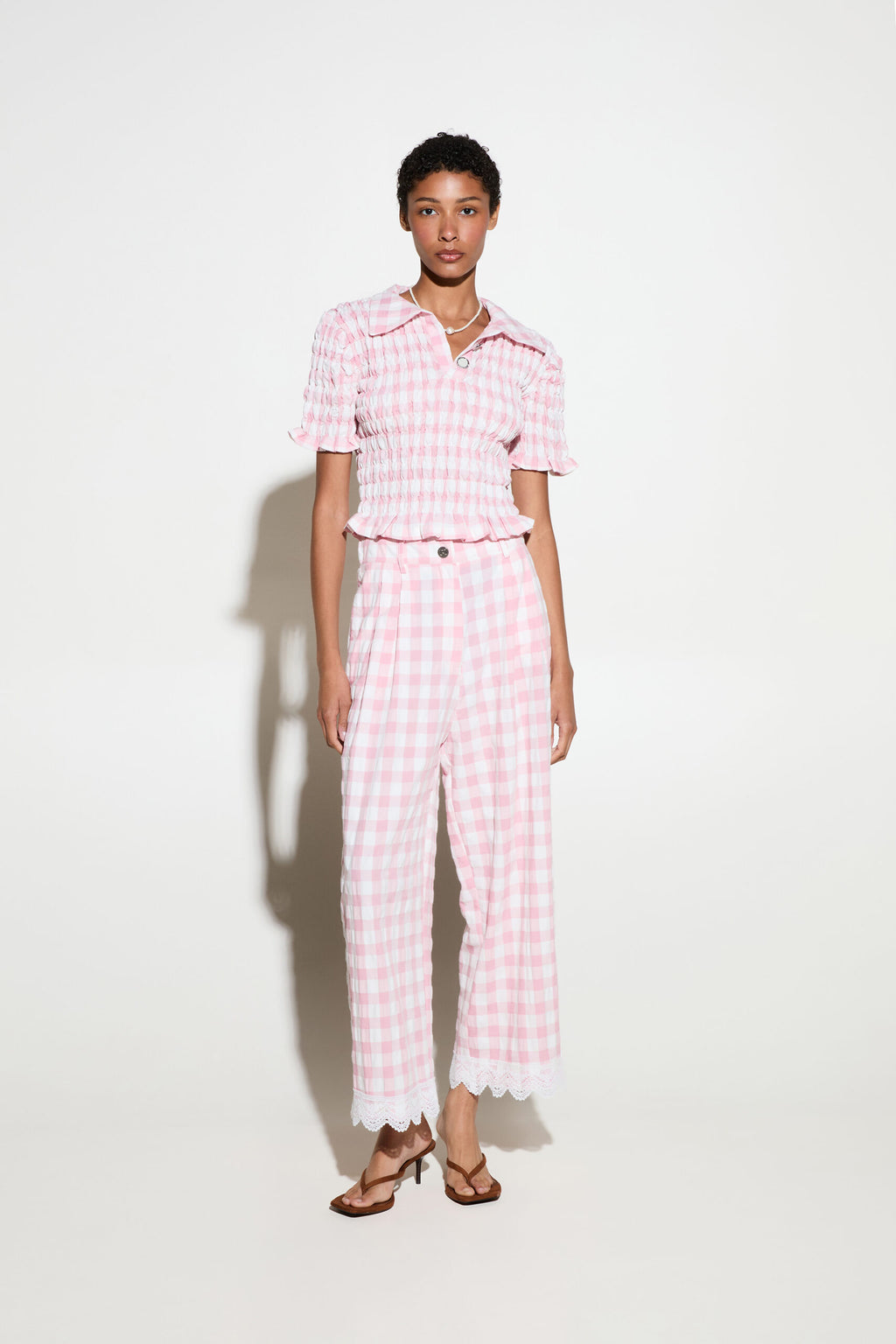 ΤΟΠ ΠΟΛΟ (VICHY PINK) MILKWHITE