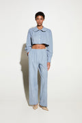 CROP ΠΟΥΚΑΜΙΣΟ (DUSTY GREY BLUE) MILKWHITE