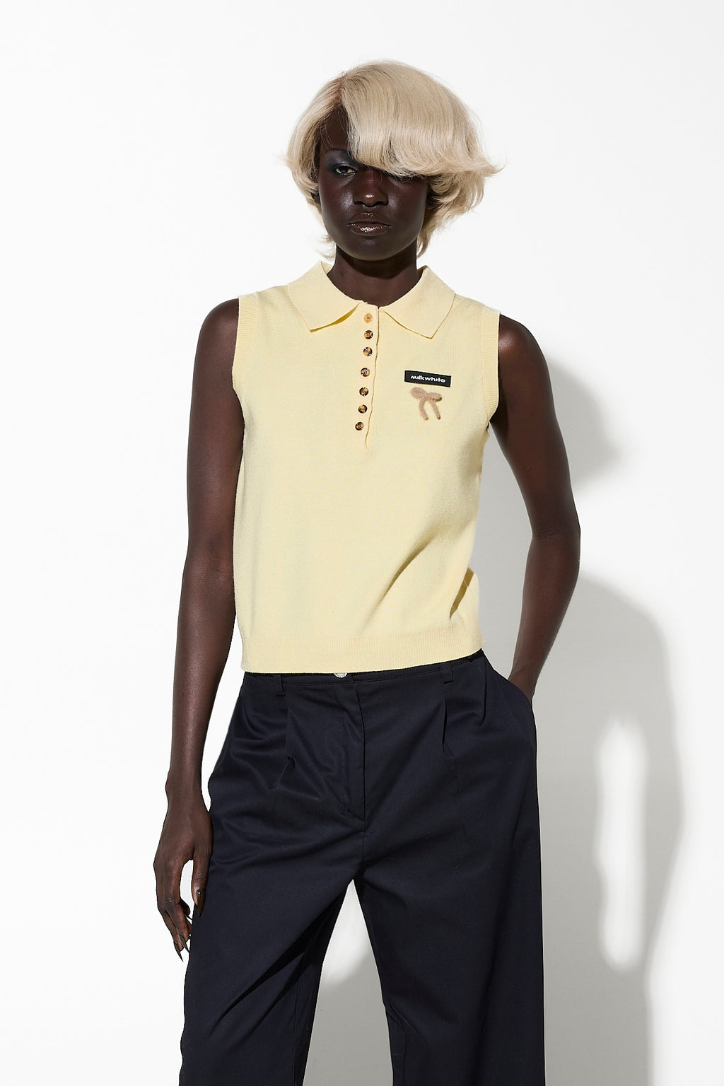 ΠΛΕΚΤΟ ΤΟΠ ΠΟΛΟ (YELLOW) MILKWHITE