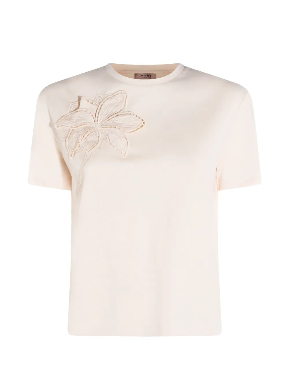 T-SHIRT ΜΕ ΑΝΑΓΛΥΦΟ ΛΟΥΛΟΥΔΙ TWINSET