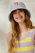 'ANTHI' ΔΙΧΡΩΜΟ ΚΑΠΕΛΟ BUCKET (PALE BLUE/BLUE STRIPED) MAMOUSH
