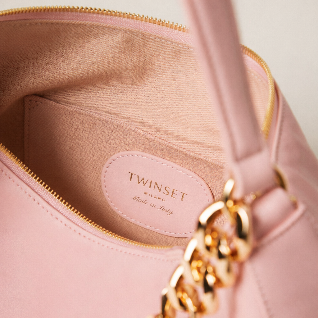 ‘LILIANE’ ΔΕΡΜΑΤΙΝΗ ΤΣΑΝΤΑ (PINK) TWINSET