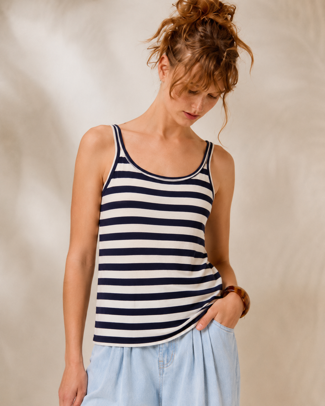 'LIA' ΡΙΓ ΤΟΠ (BLUE/STRIPES) MAMOUSH