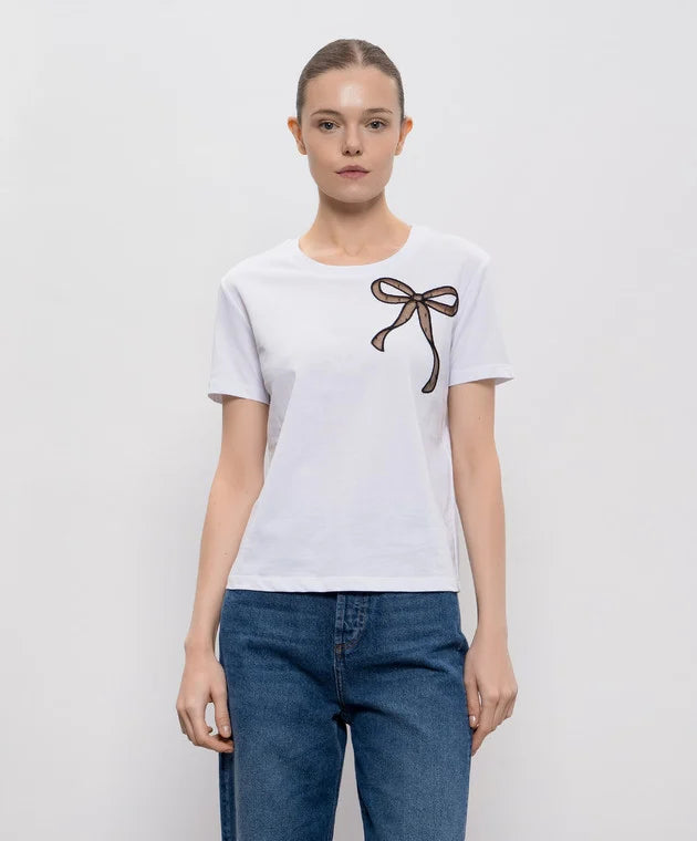 T-SHIRT ΜΕ ΔΙΑΦΑΝΟ ΦΙΟΓΚΟ TWINSET MILANO