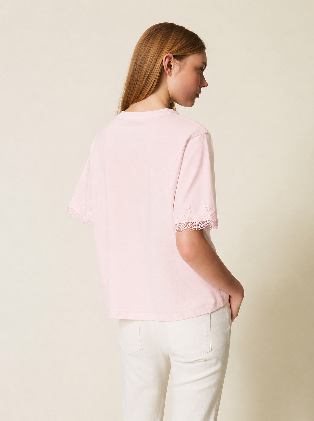 ΒΑΜΒΑΚΕΡΗ ΜΠΛΟΥΖΑ ΜΕ ΔΑΝΤΕΛΑ (PINK) TWINSET