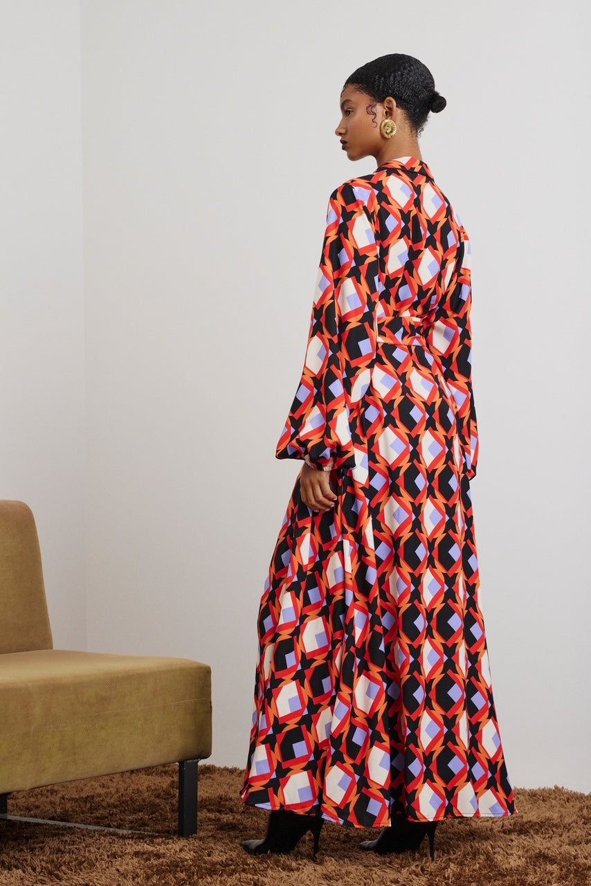 ELLI' ΣΕΜΙΖΙΕ ΜΑΞΗ ΦΟΡΕΜΑ (RHOMBUS PRINT) MAMOUSH