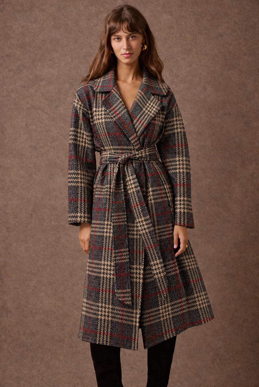 'ΜΥΡΤΟ' OVERSIZED ΚΑΡΟ ΠΑΛΤΟ (GRAY PLAID) MAMOUSH