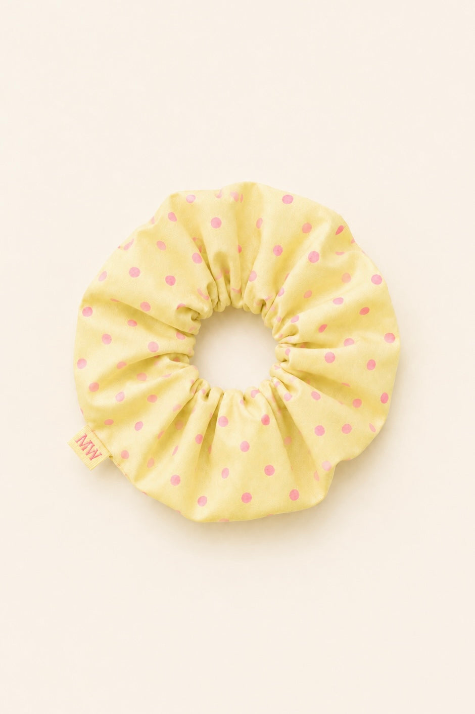 SCRUNCHIES (PASTEL YELLOW/POLKA DOT)  MAMOUSH