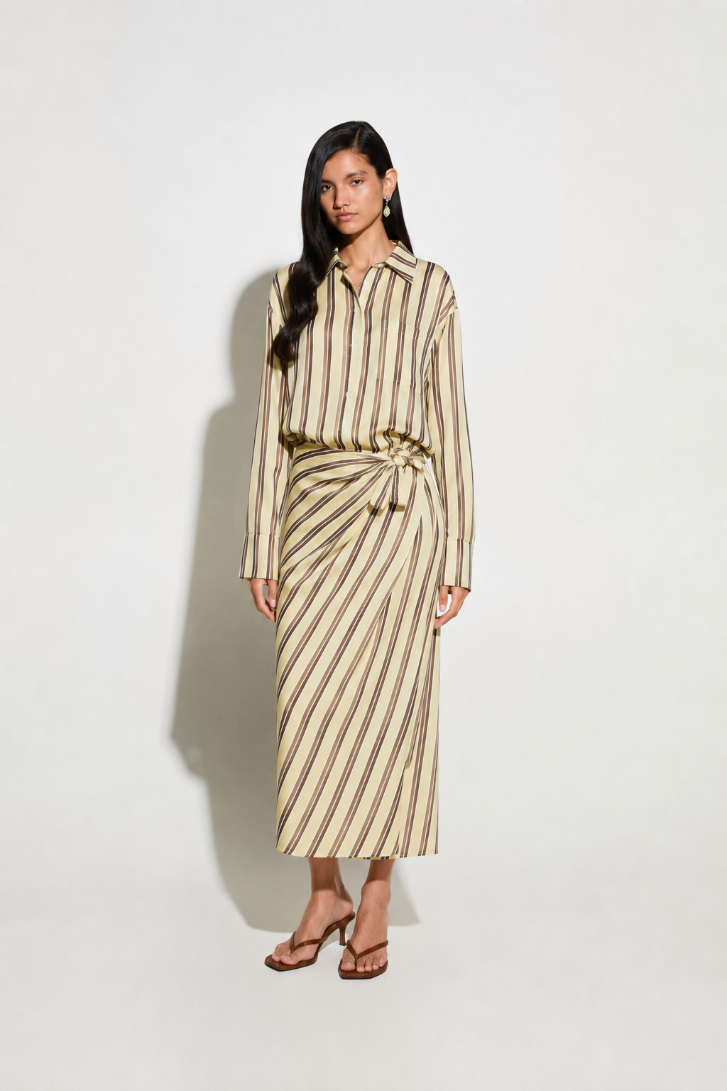 ΡΙΓΕ OVERSIZED ΠΟΥΚΑΜΙΣΟ (STRIPES BANANA) MILKWHITE
