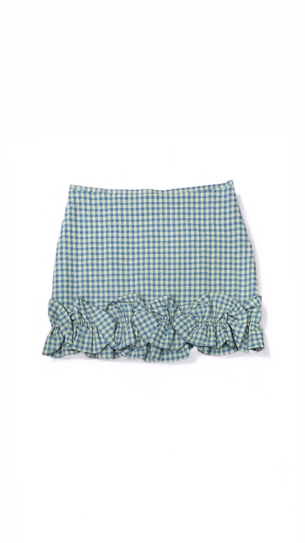 MINI ΚΑΡΟ ΦΟΥΣΤΑ (MINT BLUE VICHY) MILKWHITE