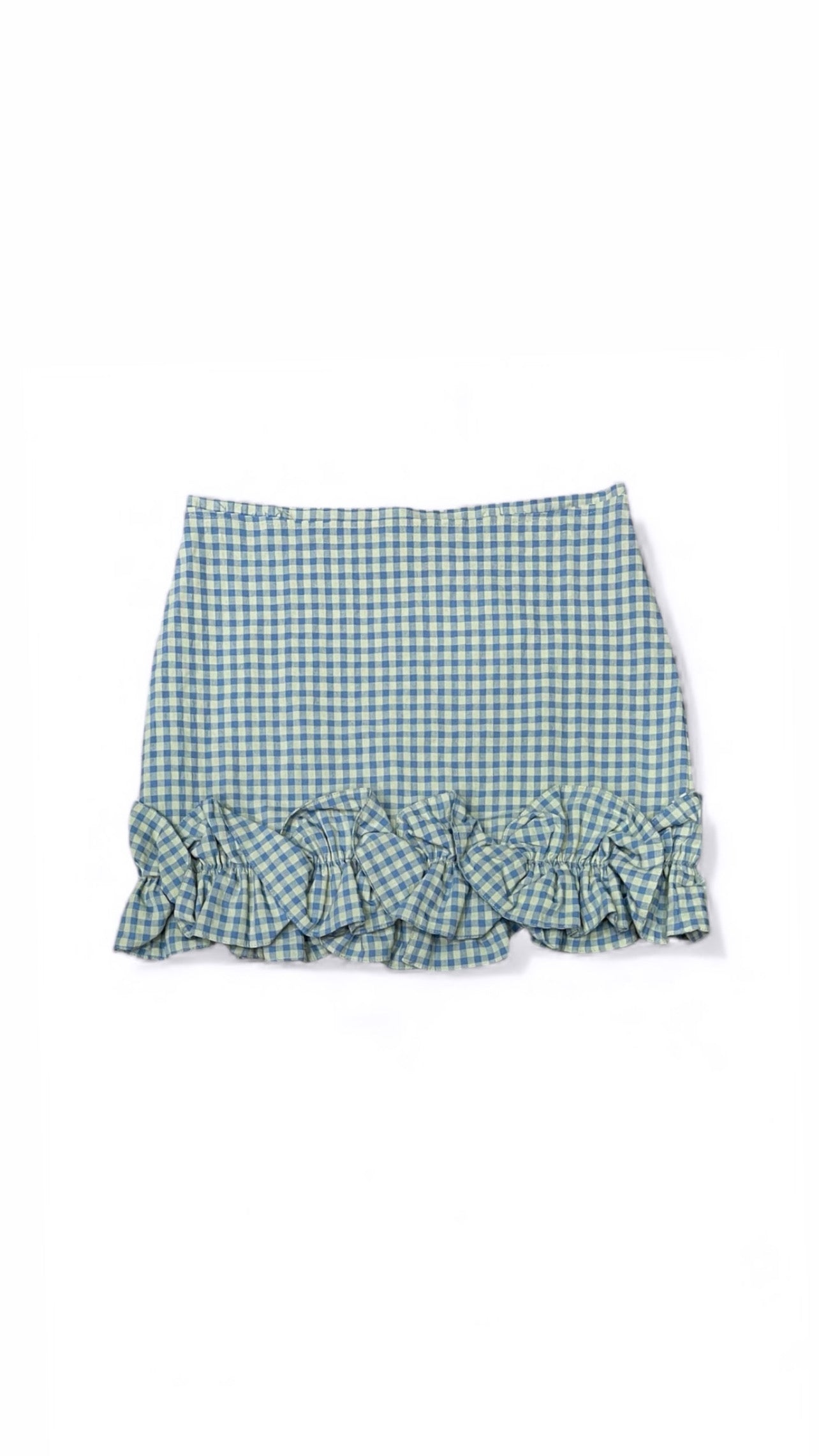 MINI ΚΑΡΟ ΦΟΥΣΤΑ (MINT BLUE VICHY) MILKWHITE