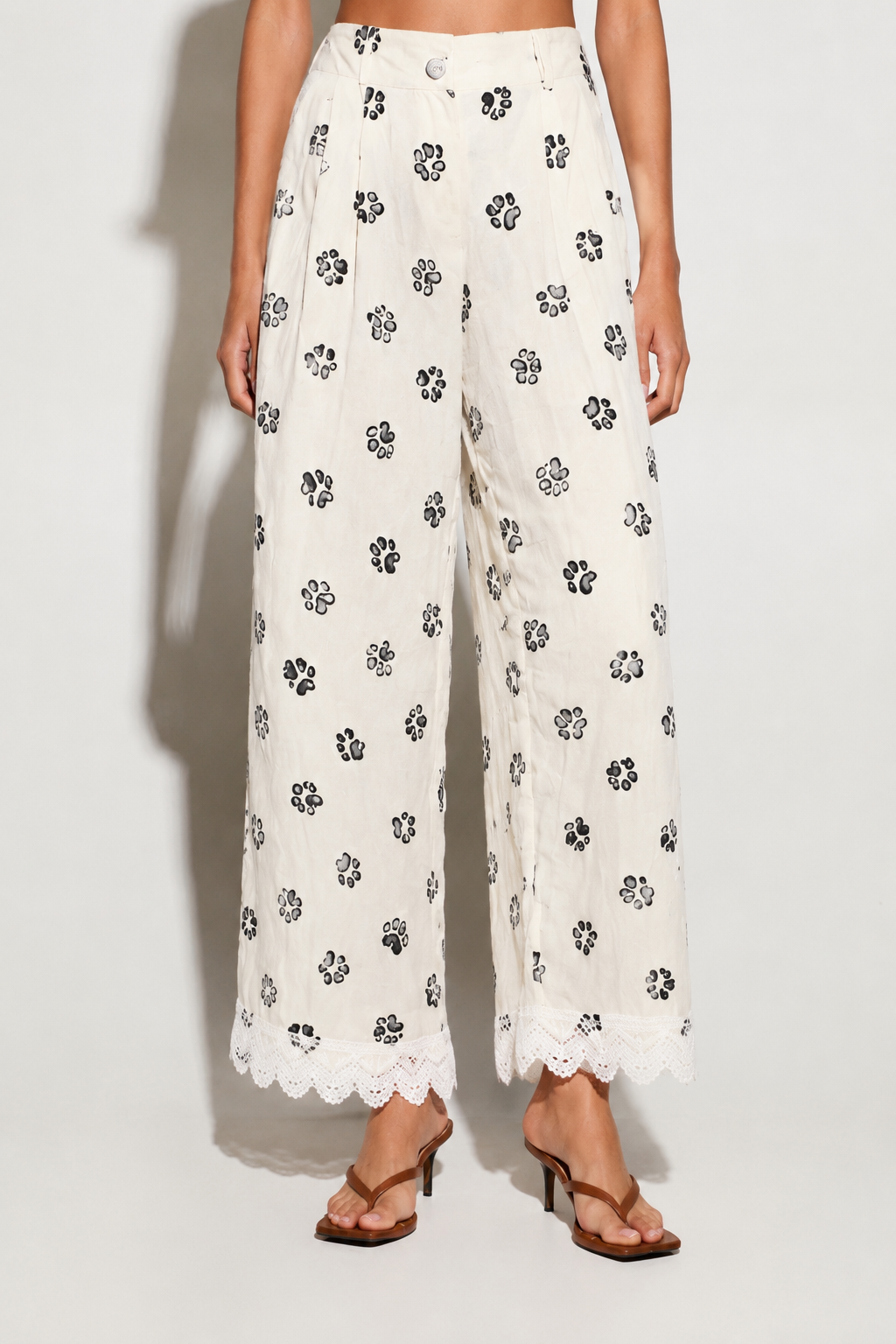 ΠΑΝΤΕΛΟΝΙ ΜΕ ΔΑΝΤΕΛΑ (FOOTPRINT BLACK) MILKWHITE