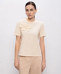 T-SHIRT ΜΕ ΑΝΑΓΛΥΦΟ ΛΟΥΛΟΥΔΙ TWINSET