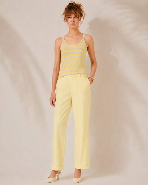 'LIA' ΡΙΓ ΤΟΠ (BEIGE/YELLOW) MAMOUSH