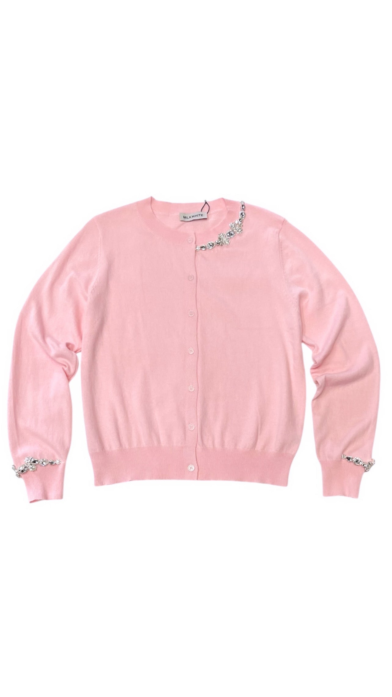 ΠΛΕΚΤΗ ΖΑΚΕΤΑ ΜΕ ΣΤΡΑΣ (PINK) MILKWHITE