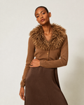 ΚΟΝΤΗ ΖΑΚΕΤΑ ΜΕ FAUX FUR TWINSET