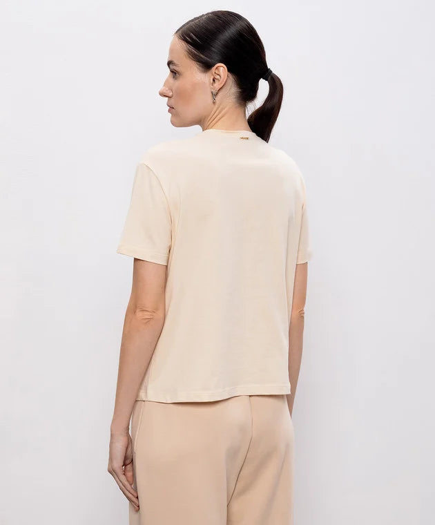 T-SHIRT ΜΕ ΑΝΑΓΛΥΦΟ ΛΟΥΛΟΥΔΙ TWINSET