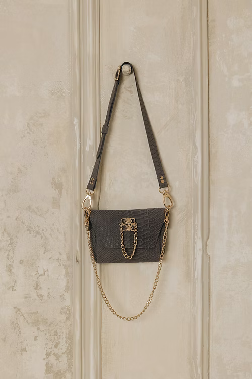 "DON'T STOP THE DANCE” MINI ΤΣΑΝΤΑ ΩΜΟΥ (GRAY SUEDE) INDIVIDUAL