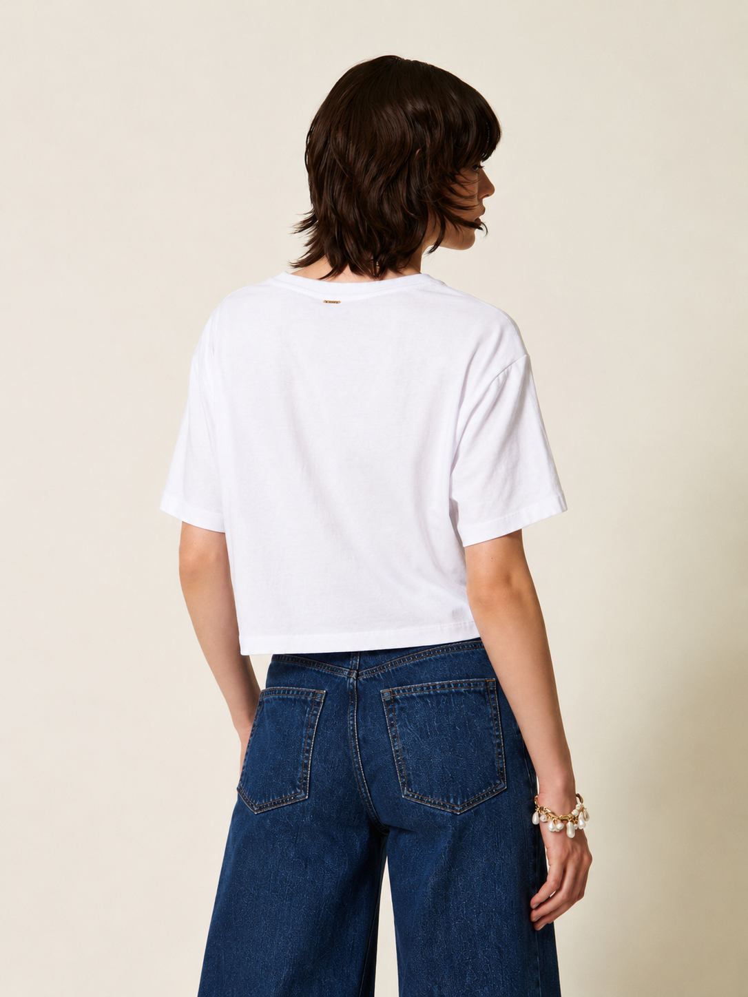 T-SHIRT ΜΕ ΠΕΡΛΕΣ (WHITE) TWINSET