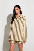 ΡΙΓΕ OVERSIZED ΠΟΥΚΑΜΙΣΟ (STRIPES BANANA) MILKWHITE