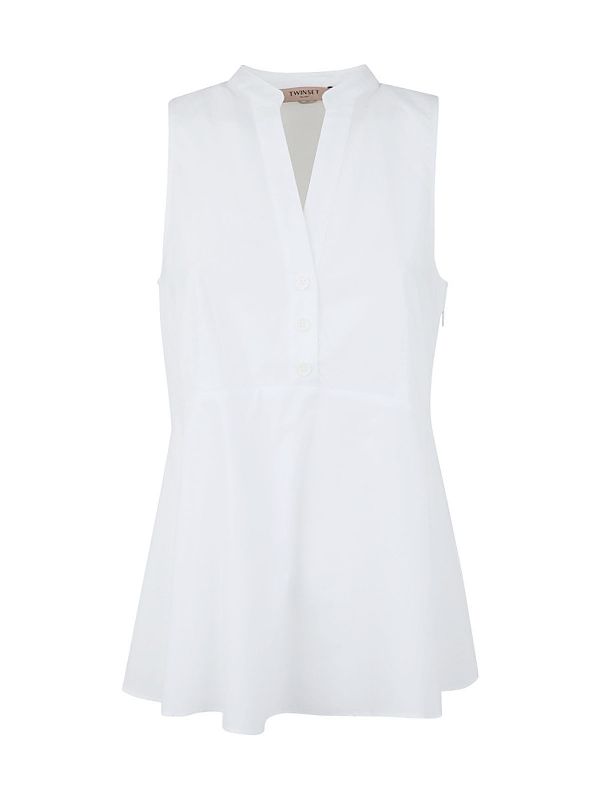 ΜΠΛΟΥΖΑ ΠΟΠΛΙΝΑ (WHITE) TWINSET