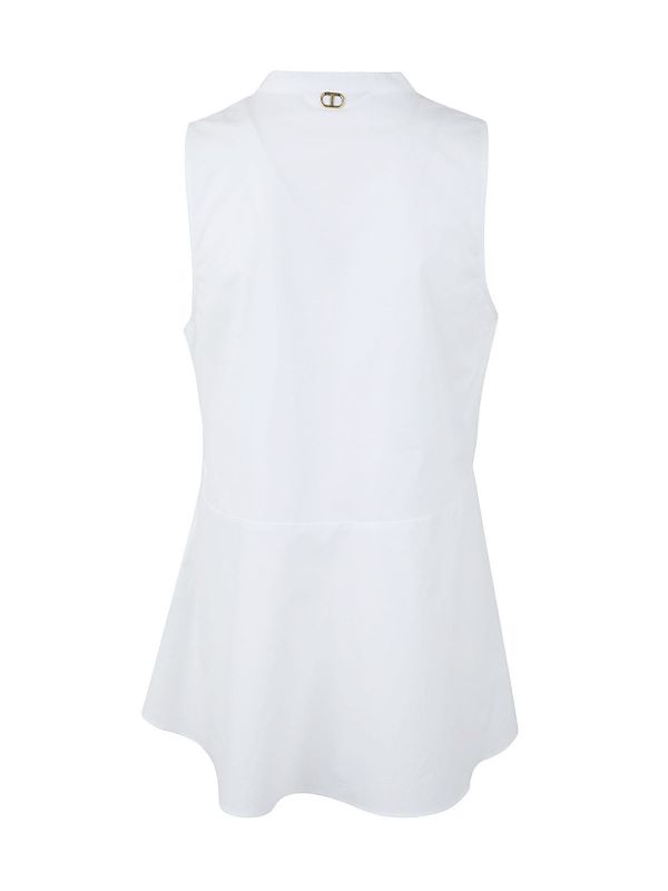 ΜΠΛΟΥΖΑ ΠΟΠΛΙΝΑ (WHITE) TWINSET