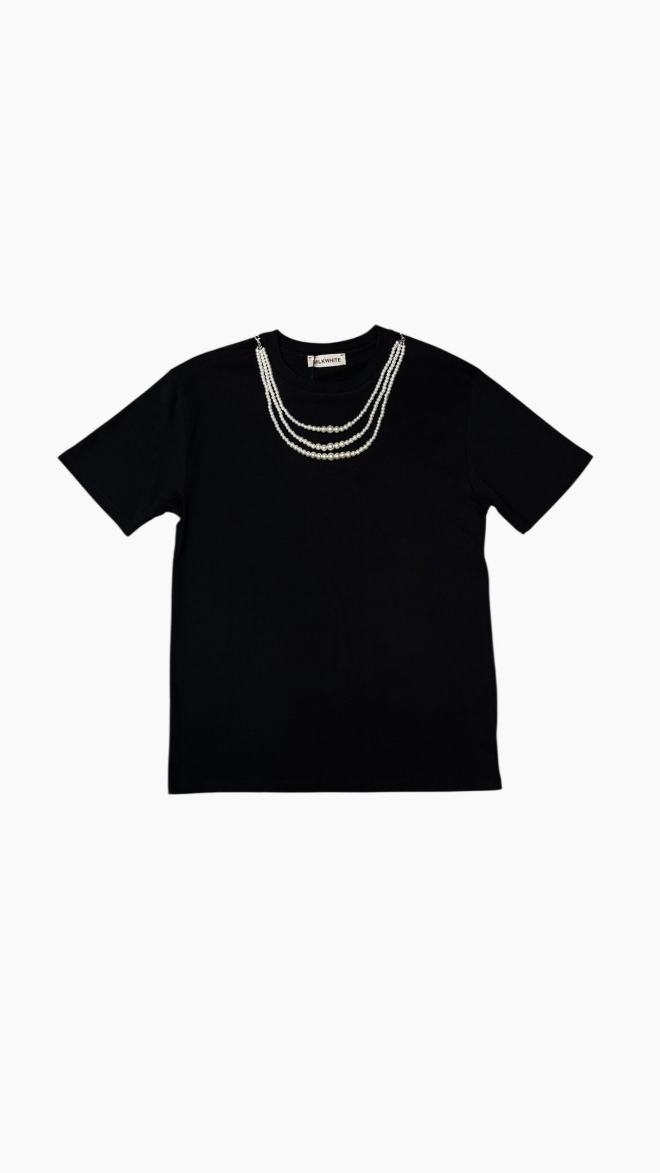 T-SHIRT ΜΕ ΠΕΡΛΕΣ (BLACK) MILKWHITE