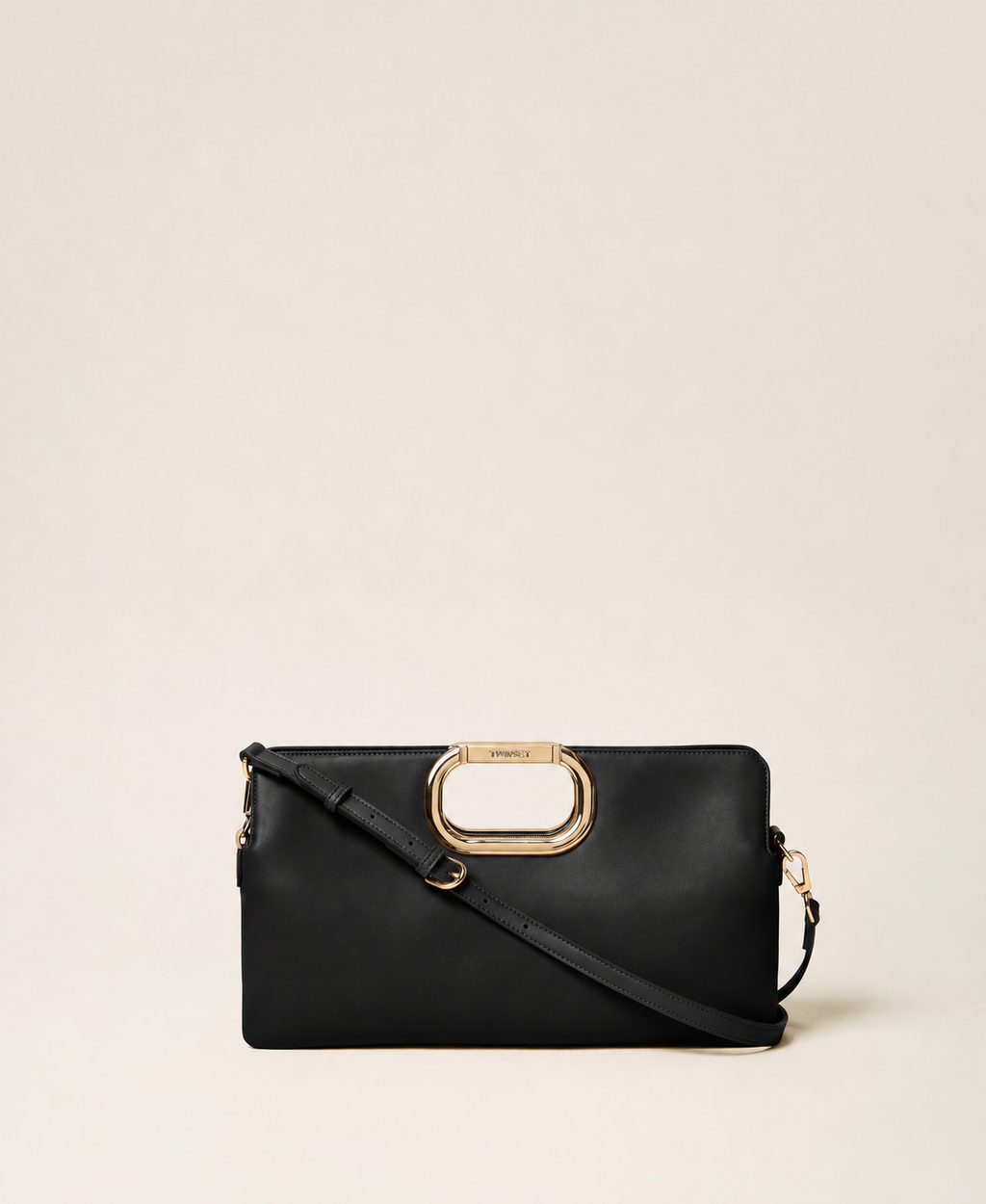 ΤΣΑΝΤΑ ΦΑΚΕΛΟΣ LILA ΜΕ ΧΡΥΣΗ ΛΑΒΗ (BLACK) TWINSET
