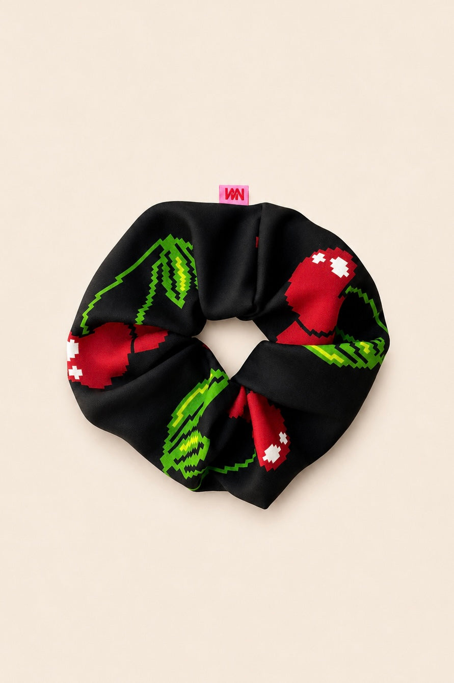 SCRUNCHIES (BLACK/CHERRY) MAMOUSH