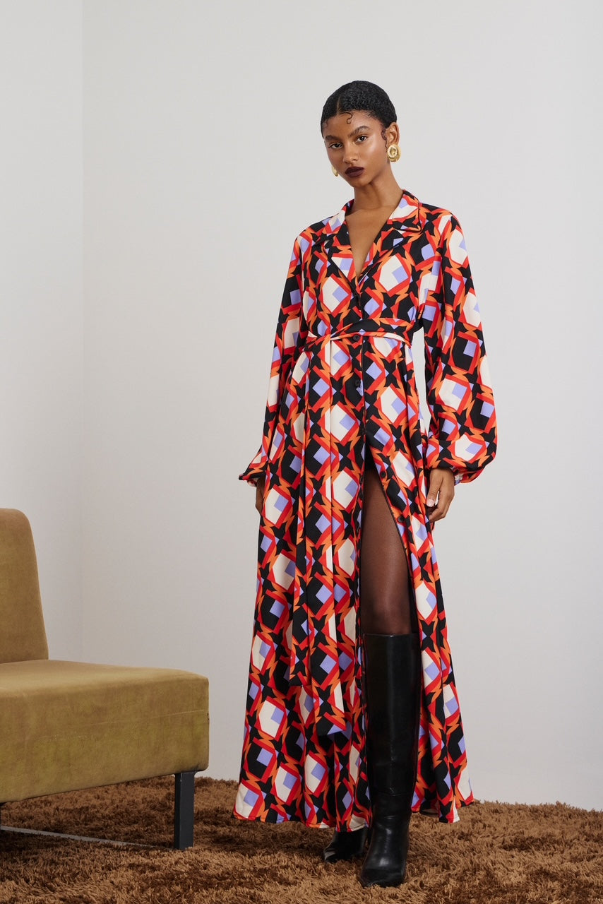 ELLI' ΣΕΜΙΖΙΕ ΜΑΞΗ ΦΟΡΕΜΑ (RHOMBUS PRINT) MAMOUSH