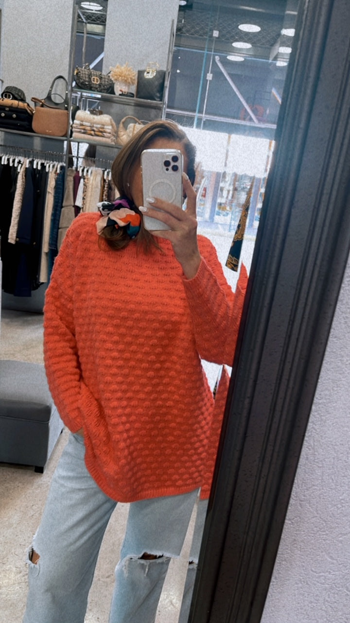 SONIA OVERSIZE ΠΛΕΚΤΗ ΜΠΛΟΥΖΑ (CORAL) MAMOUSH