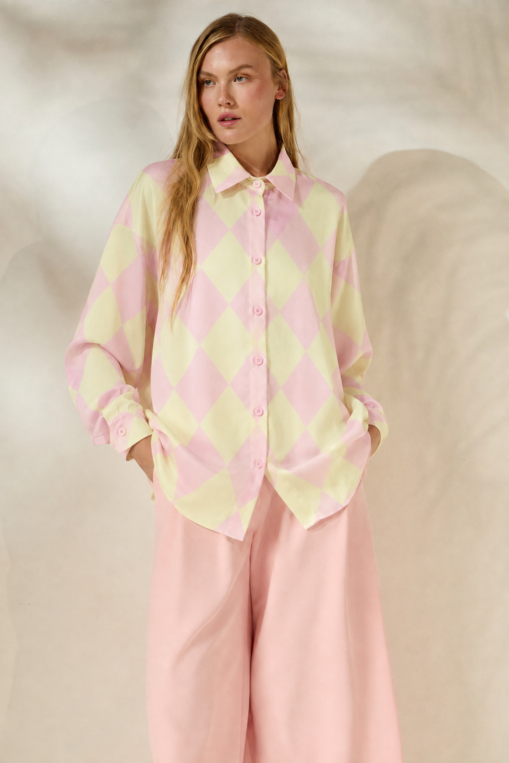 ‘CASEY’ ΡΙΓΕ ΠΟΥΚΑΜΙΣΟ (PALE PINK/PALE YELLOW) MAMOUSH