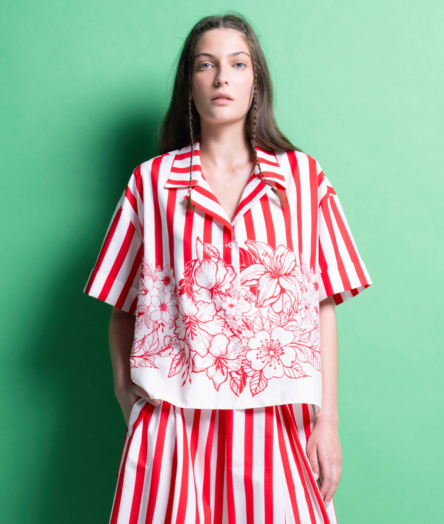 VANYA' ΒΑΜΒΑΚΕΡΟ ΠΟΥΚΑΜΙΣΟ (RED STRIPES) MAMOUSH