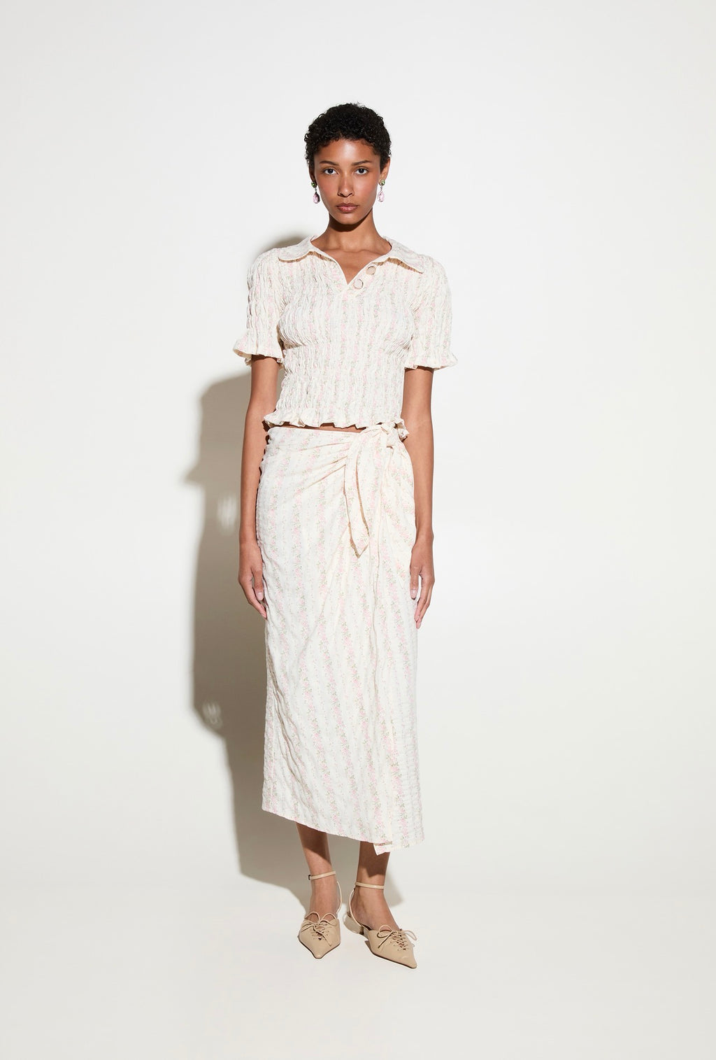 ΤΟΠ ΠΟΛΟ (PINK FL) MILKWHITE