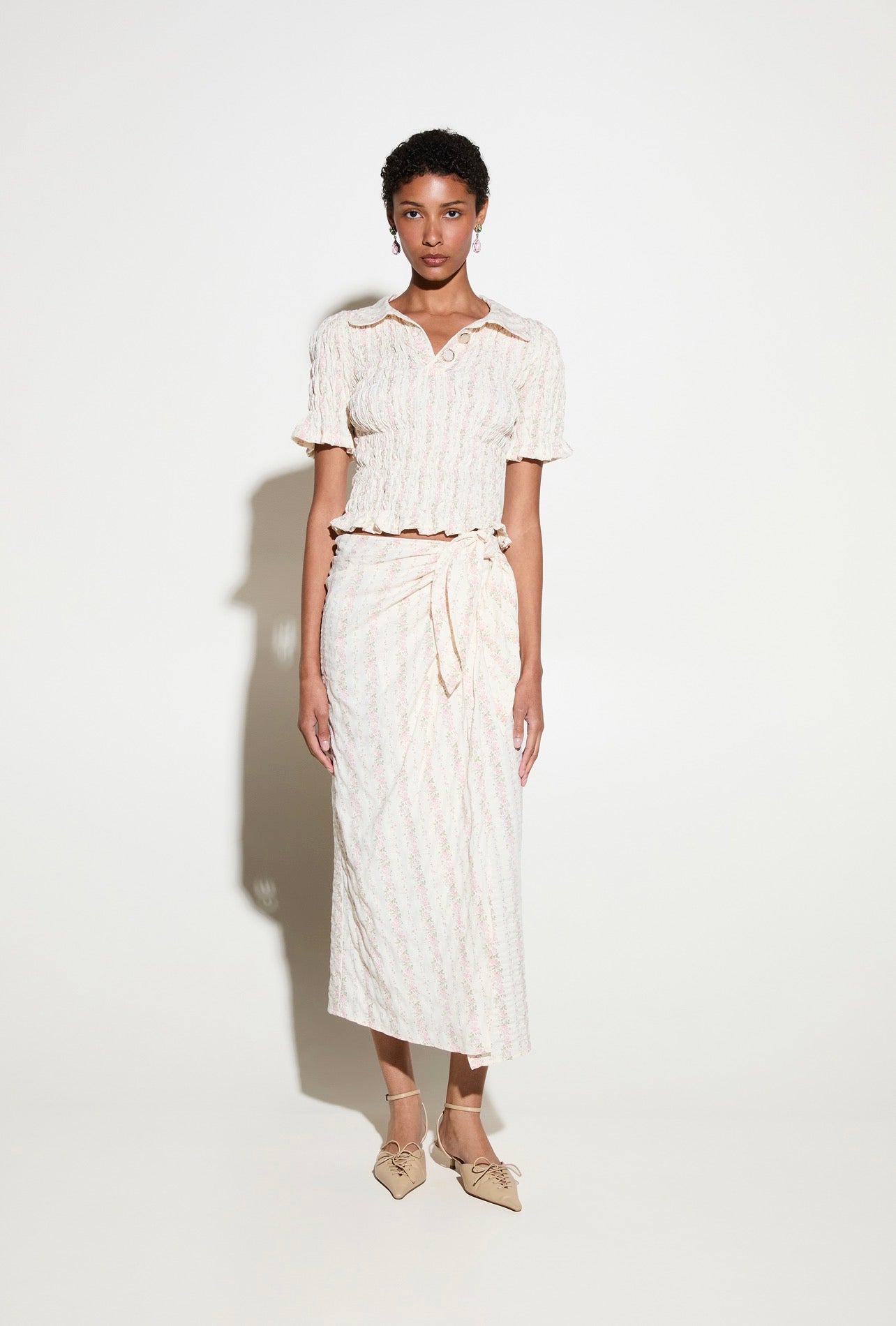 ΤΟΠ ΠΟΛΟ (PINK FL) MILKWHITE