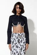 CROP CRYSTAL ΠΟΥΚΑΜΙΣΟ (BLACK) MILKWHITE