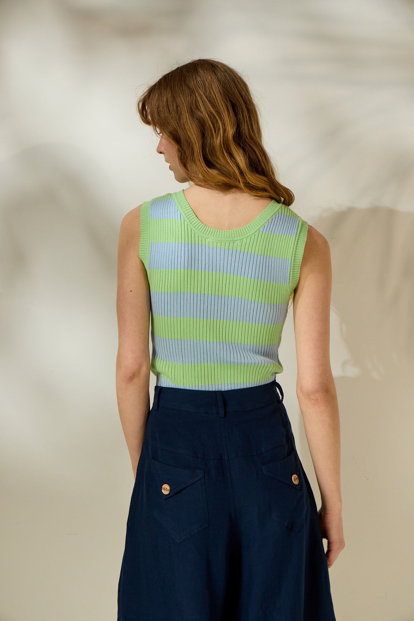 ‘CALLIOPE’ ΠΛΕΚΤΗ ΜΠΛΟΥΖΑ (MATCHA/ICE BLUE) MAMOUSH